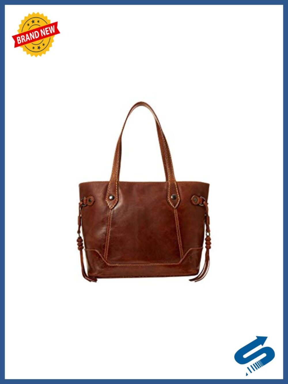 Antique Pull Up Leather Tote with Clip Closure and Pockets